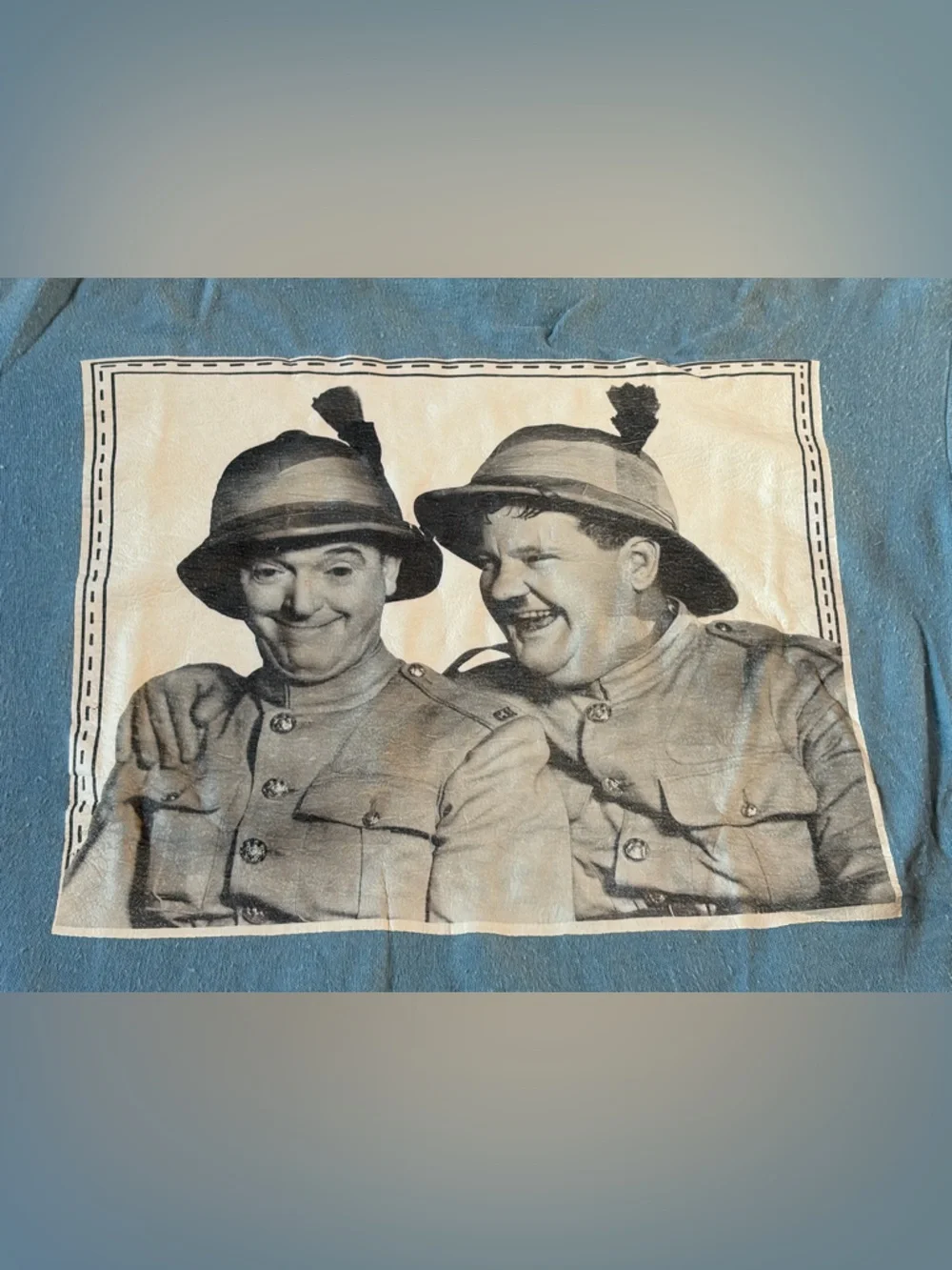 Hidaco Ego Trix Laurel & Hardy Graphic Cotton Youth T-Shirt Vintage 1970s 1980s